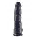 King Cock 10" Cock with Balls Black