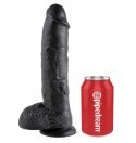 King Cock 10" Cock with Balls Black