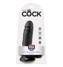 King Cock 7" Cock with Balls Black