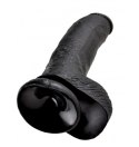 King Cock 9" Cock with Balls Black