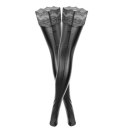 Pończochy samonośne - F135 Powerwetlook stockings with siliconed lace XL