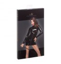 Sukienka Mini PVC - F187 PVC mini dress with black 2-way zipper in the front L