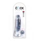 King Cock 7 Inch Cock with Balls Transparant