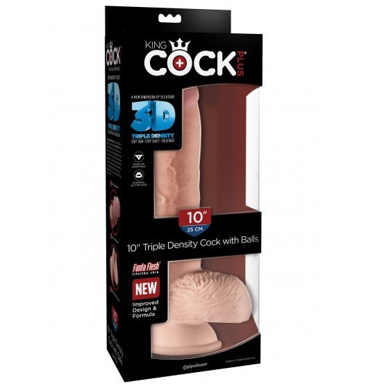 King Cock Triple Density with Balls 10 Inch