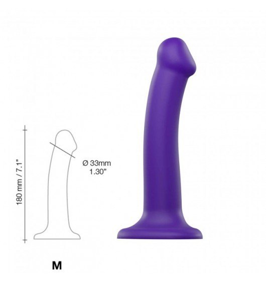 Silicone Bendable Dildo Double Density Purple M