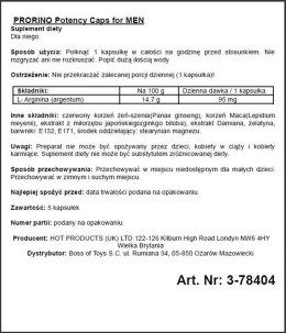 Supl.diety-PRORINO Men- 5pcs black line Potency Caps Hot