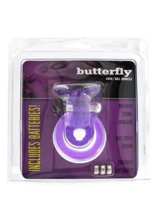 Cock & Ball Ring Butterfly Purple SCALA