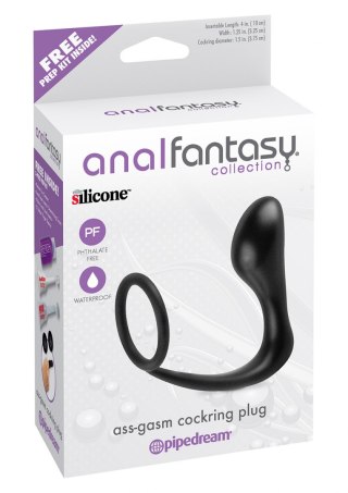 Ass-Gasm Cockring Plug Black SCALA