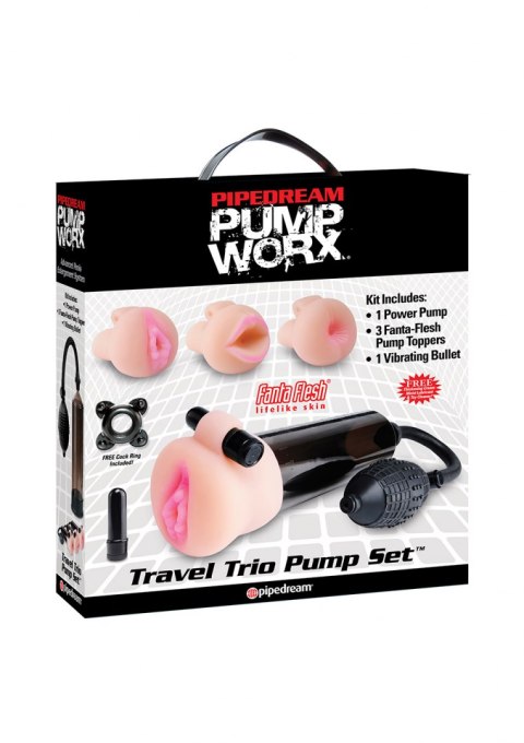 Travel Trio Pump Set Light skin tone Pipedream