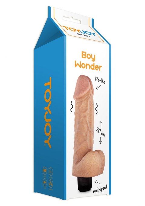 Boy Wonder Vibrating 20cm Dong Light skin tone SCALA