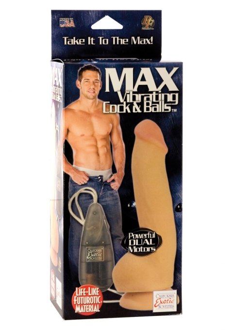 Max Vibrating Cock & Balls Light skin tone Calexotics