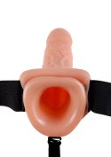 11in. Vibrating Hollow StrapOn Light skin tone Pipedream