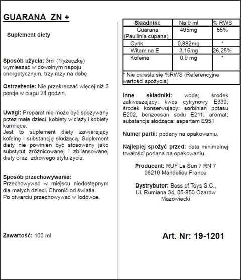 Supl.diety-APHRODICT GUARANA ZN + 100 ml Ruf