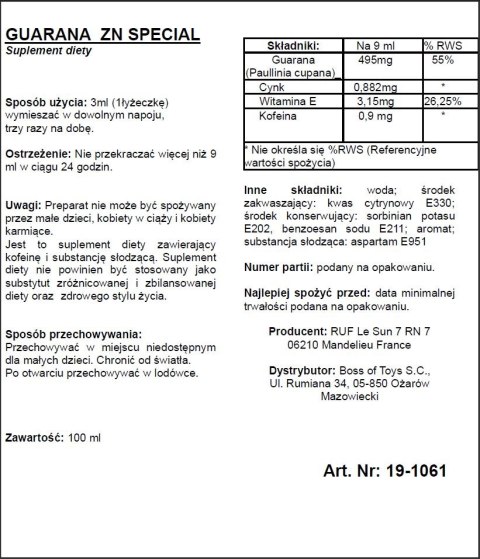 Supl.diety-GUARANA ZN 100 ML Ruf