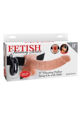9in. Vibrating Hollow Strap-On Light skin tone Pipedream