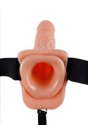 9in. Vibrating Hollow Strap-On Light skin tone Pipedream