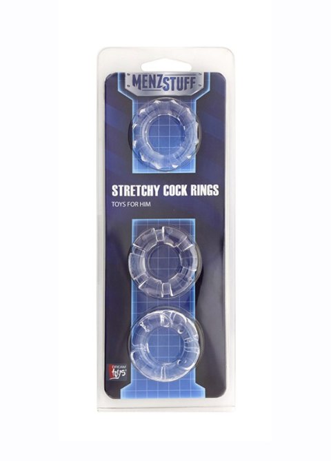 MENZSTUFF STRETCHY COCK RINGS CLEAR Dream Toys