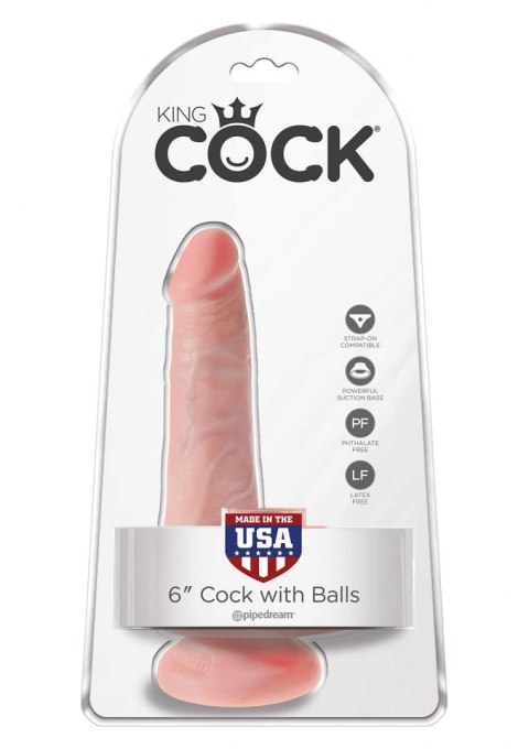 King Cock 6' Cock With Balls Light skin tone Pipedream