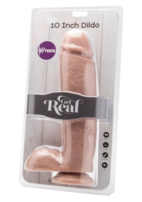 Dildo 10 in. w/ Balls Vibrator Light skin tone ToyJoy