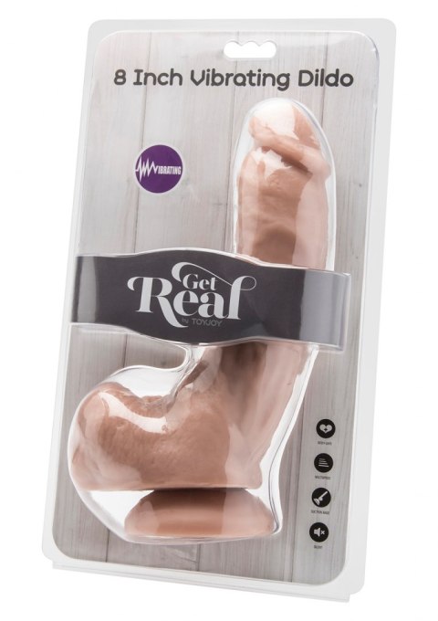 Dildo 8in. with Balls Vibrator Light skin tone ToyJoy