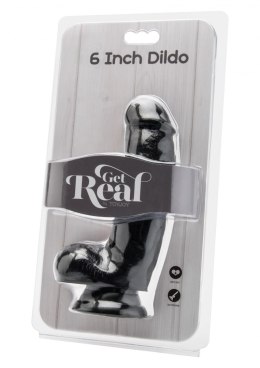 Dildo 6 inch with Balls Black TOYJOY