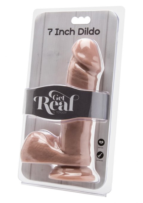 Dildo 7 inch with Balls Light skin tone ToyJoy