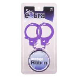 Kajdanki-Purple Sex Extra PVC Ribbon and Handcuffs Nanma