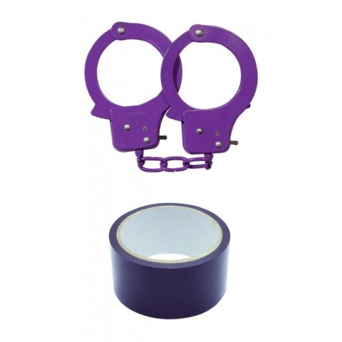 Kajdanki-Purple Sex Extra PVC Ribbon and Handcuffs Nanma