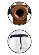 7 inch Hollow Strap-On Balls Brown skin tone Pipedream