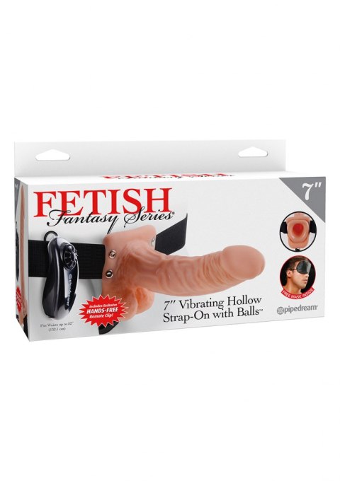 7in. Vibrating Hollow Strap-On Light skin tone Pipedream