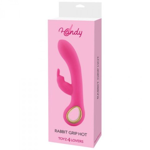 Wibrator-VIBRATORE RABBIT HANDY RISCALDANTE RABBIT GRIP HOT PINK Toyz4lovers