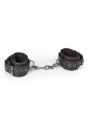 Kajdanki-Black Leather Handcuffs EasyToys