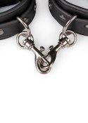Kajdanki-Black Leather Handcuffs EasyToys