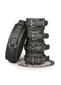 Kajdanki-Fetish set with collar, ankle- and wrist cuffs EasyToys