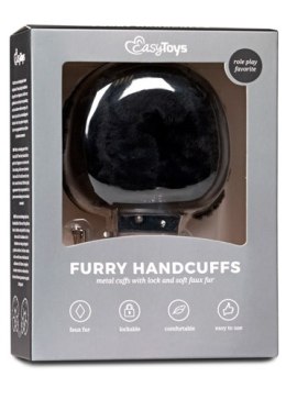 Kajdanki-Furry Handcuffs - Black EasyToys