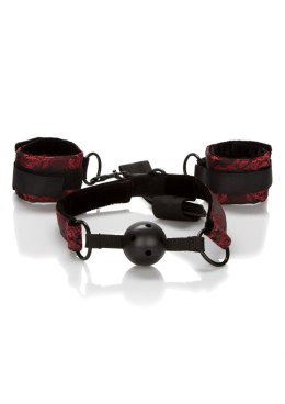 Breathable Ball Gag With Cuffs Black CalExotics