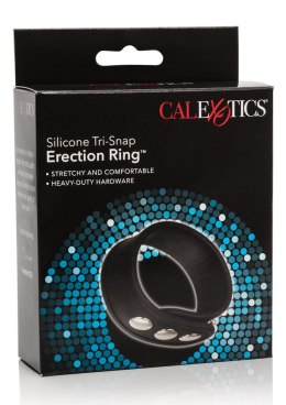 Silicone 3-Snap Erection Ring Black Calexotics