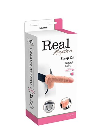 Proteza-VIBRATORE STRAP ON CAVO REAL RAPTURE 8 FLESH WITH BALLS Real Rapture