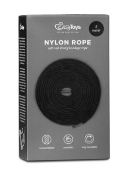 Wiązania-Black Bondage Rope - 5m EasyToys
