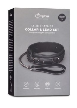 Wiązania-Fetish collar with leash EasyToys