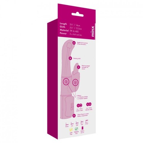 Wibrator- G Tongue Rabbit Vibrator Pink OS Me You Us