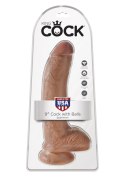 Cock 9 Inch With Balls Caramel skin tone Pipedream