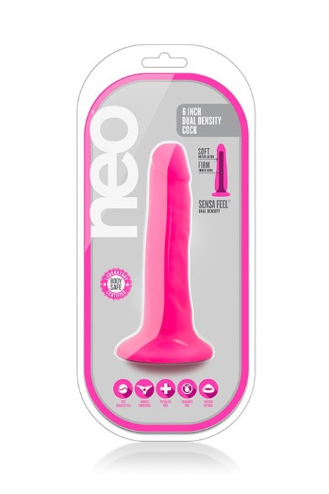 NEO 6INCH DUAL DENSITY COCK NEON PINK Blush