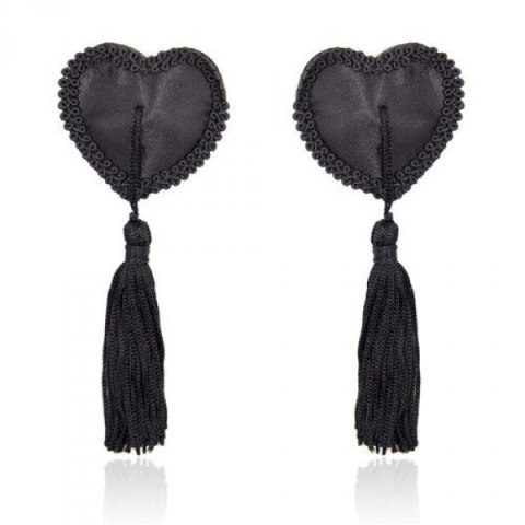 Bielizna-Heart Nipples Tassels BLACK Toyz4lovers