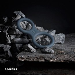 Boners Silicone Cock Ring And Ball Stretcher - Grey Boners