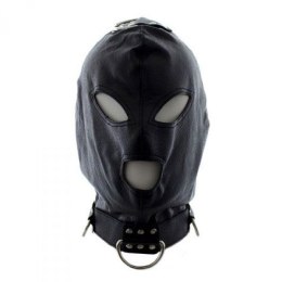 Maska-Bondage Hook Mask+Collar BLACK Toyz4lovers