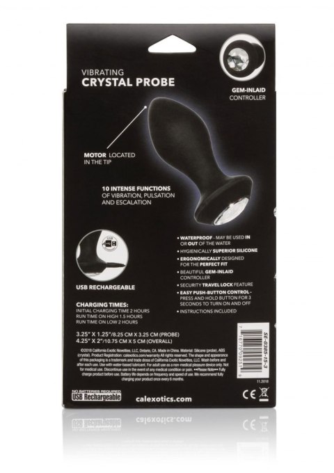 Vibrating Petite Crystal Probe Black Calexotics