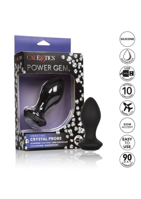 Vibrating Petite Crystal Probe Black Calexotics