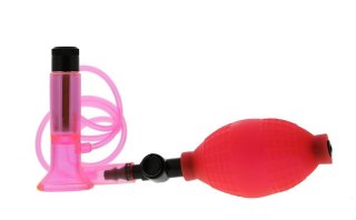 CLITORAL VIBRATING PUMP - CLEAR HOT PINK Seven Creations