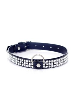 Fetish B - Series Collar with crystals 2 cm silver Fetish B - Series